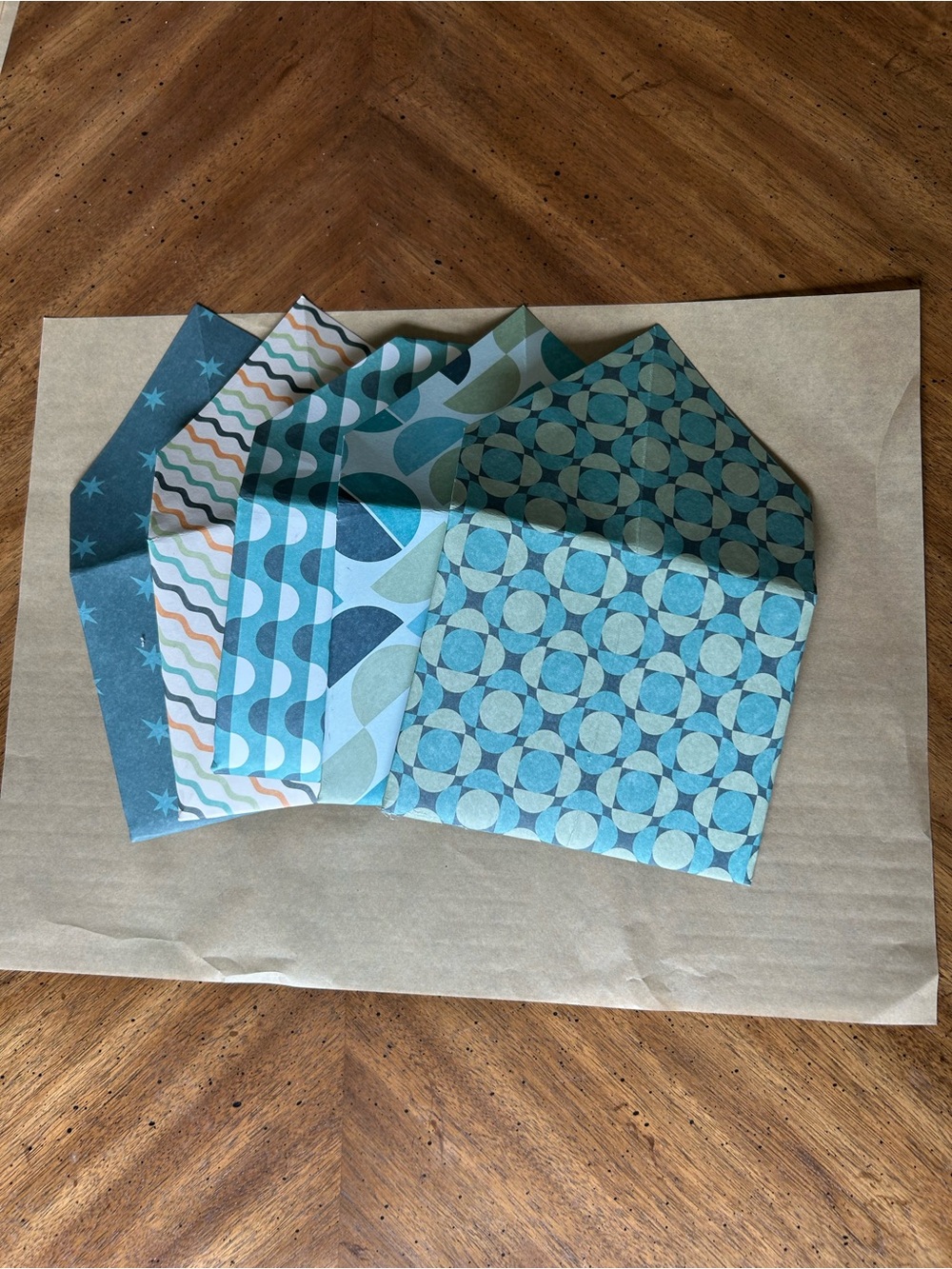 Handmade Blue Geometric Gift Envelope